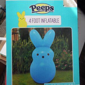 Peeps Inflatable 4 foot tall Blue Bunny Rabbit Blow up use indoor or out…